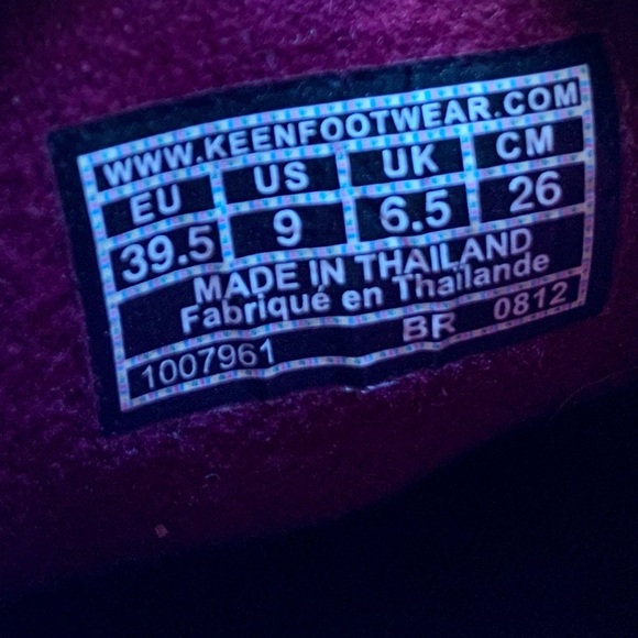 Keen Wool Clogs, Size 9, Wine with Orange - Picture 4 of 10